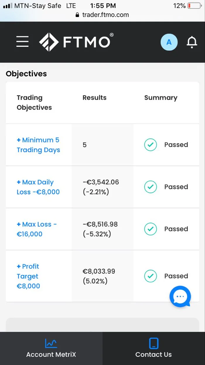 MT5 trade history proof