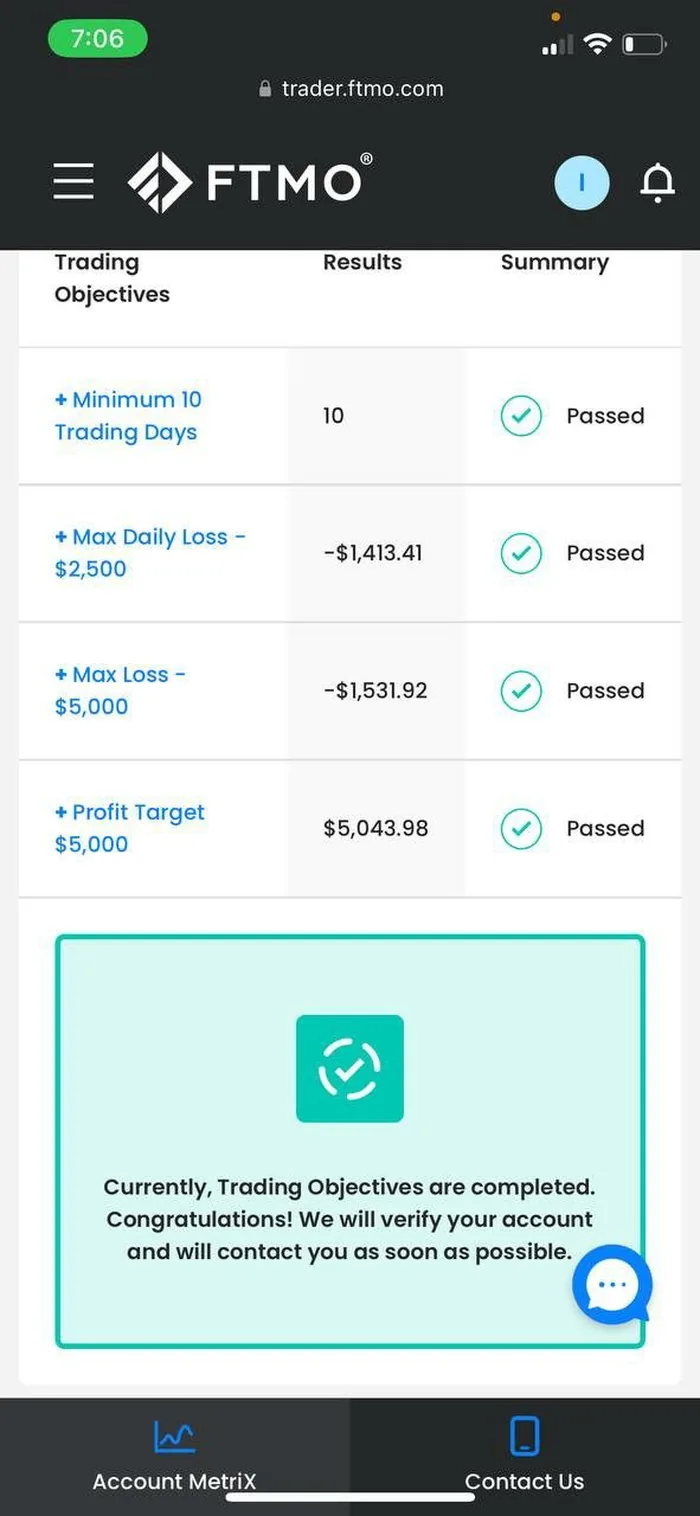 MT5 trade history proof